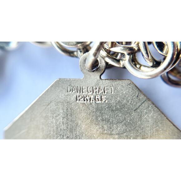 1960s Vintage 10K & 12K Gold Plated 8-Charm Bracelet Robert E Lee HS Dallas, TX - Picture 10 of 13